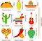 36 Pcs Fiesta Cupcake Topper Mexican Theme Cake Decoration for Mexican Themed Cactus Donkey Taco Pepper Sombrero Mustache Party Decorations
